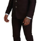 Maroon Wool Silk 3-Piece Martini Suit