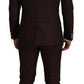Maroon Wool Silk 3-Piece Martini Suit