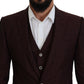 Maroon Wool Silk 3-Piece Martini Suit