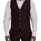 Maroon Wool Silk 3-Piece Martini Suit