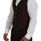 Maroon Wool Silk 3-Piece Martini Suit
