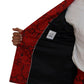 Italian Designer Slim Fit Red Jacquard Suit