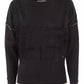 Elegant Long-Sleeved Crew-Neck Sweater with Metallic Detailing
