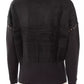 Elegant Long-Sleeved Crew-Neck Sweater with Metallic Detailing