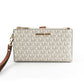Jet Set Travel Signature Leather Large Double Zip Wristlet Wallet