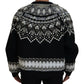 Elegant Black Embellished Cotton Sweater