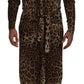 Elegant Leopard Wool Cardigan Sweater