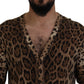 Elegant Leopard Wool Cardigan Sweater