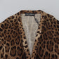 Elegant Leopard Wool Cardigan Sweater