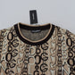 Beige Cotton Pullover Sweater - Elegant Men's Wear