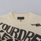 Elegant Off White Virgin Wool Sweater