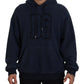 Elegant Dark Blue Cotton Pullover Sweater