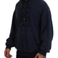 Elegant Dark Blue Cotton Pullover Sweater