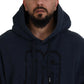 Elegant Dark Blue Cotton Pullover Sweater