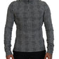 Elegant Gray Plaid Pullover Sweater