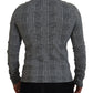 Elegant Gray Plaid Pullover Sweater