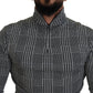 Elegant Gray Plaid Pullover Sweater