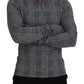 Elegant Gray Plaid Pullover Sweater