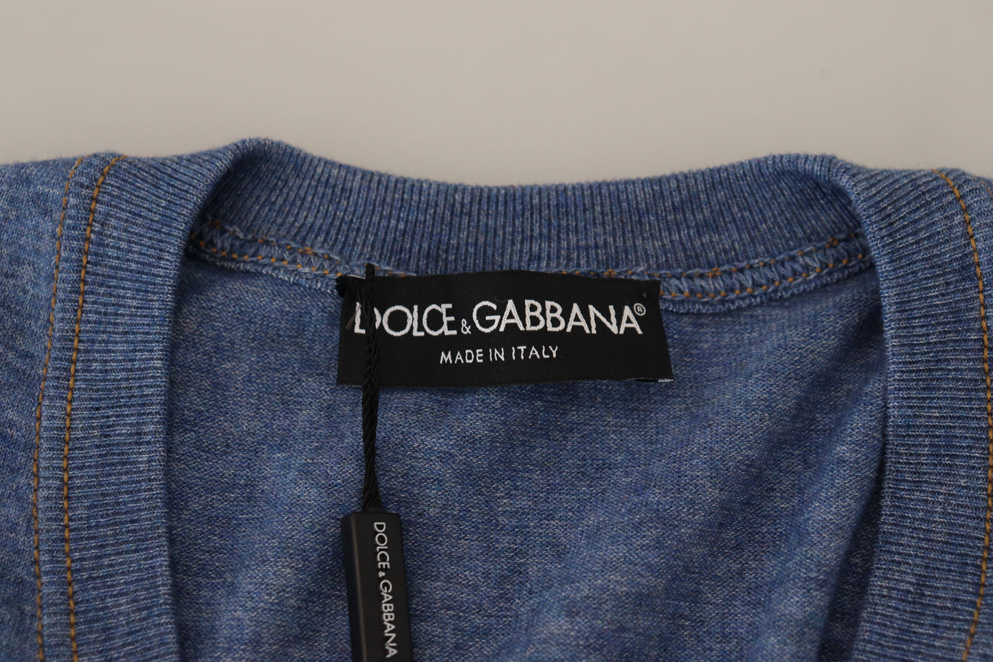Elegant Blue Cotton Cardigan Sweater