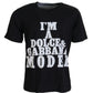 Elegant Black Crew Neck Casual Tee