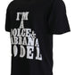 Elegant Black Crew Neck Casual Tee