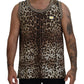 Leopard Print Sleeveless Cotton Tee