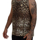 Leopard Print Sleeveless Cotton Tee