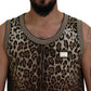 Leopard Print Sleeveless Cotton Tee