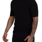 Elegant Black Mandarin Collar Tee