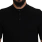 Elegant Black Mandarin Collar Tee