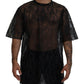 Elegant Sheer Logo Crew Neck Tee