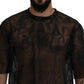 Elegant Sheer Logo Crew Neck Tee