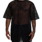 Elegant Sheer Logo Crew Neck Tee