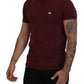 Maroon Cotton Crew Neck Casual Tee