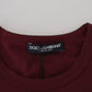 Maroon Cotton Crew Neck Casual Tee