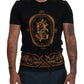 Elegant Black Printed Cotton T-Shirt