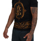 Elegant Black Printed Cotton T-Shirt