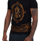 Elegant Black Printed Cotton T-Shirt