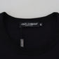 Elegant Black Printed Cotton T-Shirt