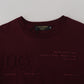 Elegant Maroon Crew Neck Casual Tee