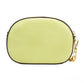 Jet Set Glam Light Sage Leather Front Pocket Oval Crossbody Handbag