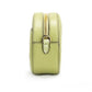Jet Set Glam Light Sage Leather Front Pocket Oval Crossbody Handbag