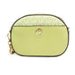 Jet Set Glam Light Sage Leather Front Pocket Oval Crossbody Handbag