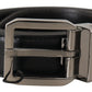 Elegant Black Leather Belt with Metal Buckle