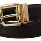 Elegant Dark Brown Leather Belt