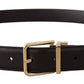 Elegant Dark Brown Leather Belt