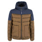 Chic Quilted Down Jacket with Softshell Inserts