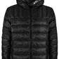 Sleek Quilted Hooded Jacket with Backpack Bag