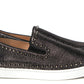 Black/Dk Gun Pik Boat Flat Lurex Shoes