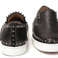 Black/Dk Gun Pik Boat Flat Lurex Shoes